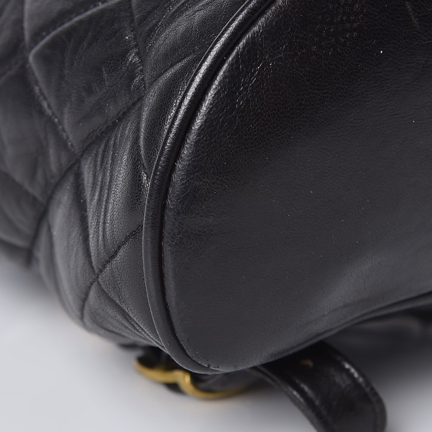 Chanel Lambskin Quilted Drawstring Backpack Black 10 of 12