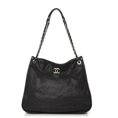 Chanel Calfskin Perforated Up In The Air Tote Black 1 of 11