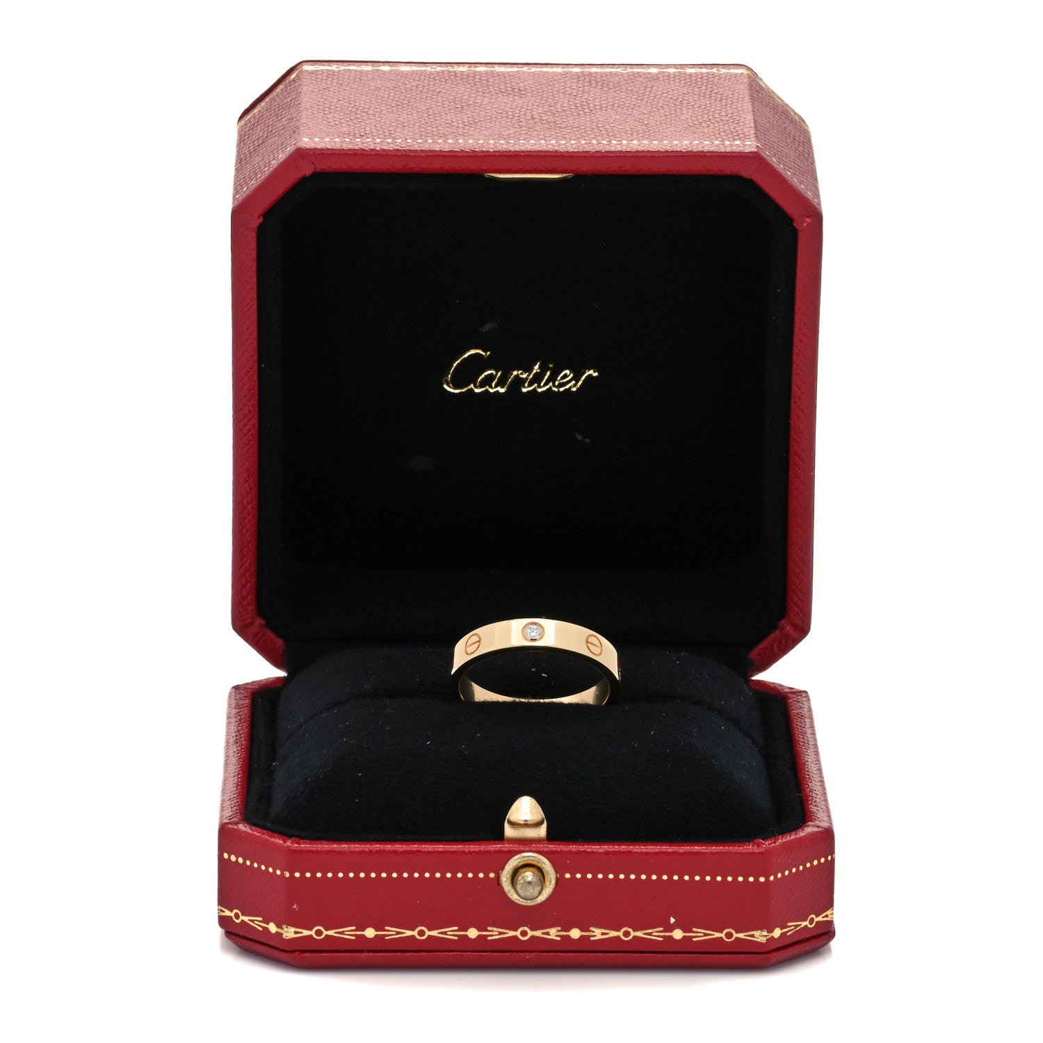 Cartier 18K Yellow Gold Diamond 4mm LOVE Wedding Band Ring 57 8 5 of 5