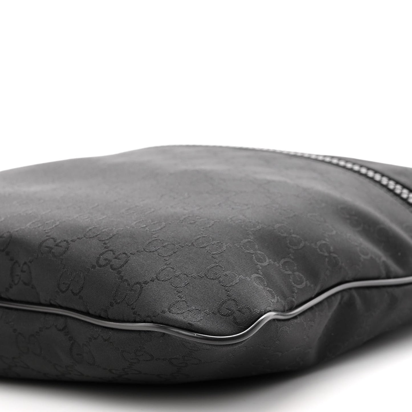 Nylon Monogram Medium Flat Messenger Bag Black