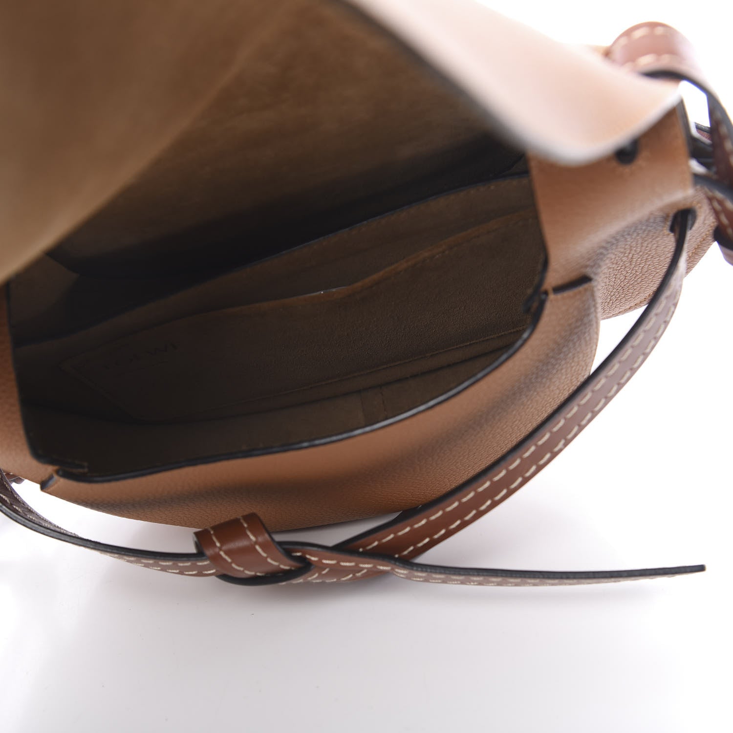 Loewe Grained Calfskin Small Gate Crossbody Bag Caramel Pecan 5 of 9