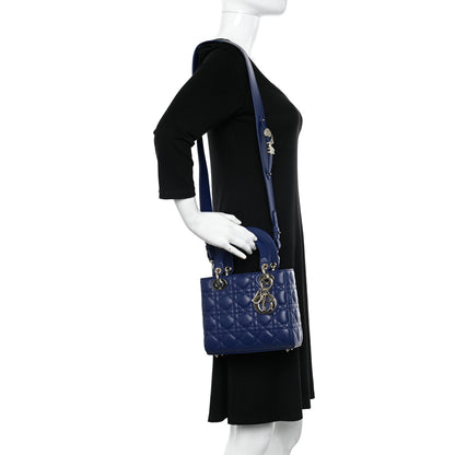 Christian Dior Lambskin Cannage Small My ABCDior Lady Dior Royal Blue 2 of 12