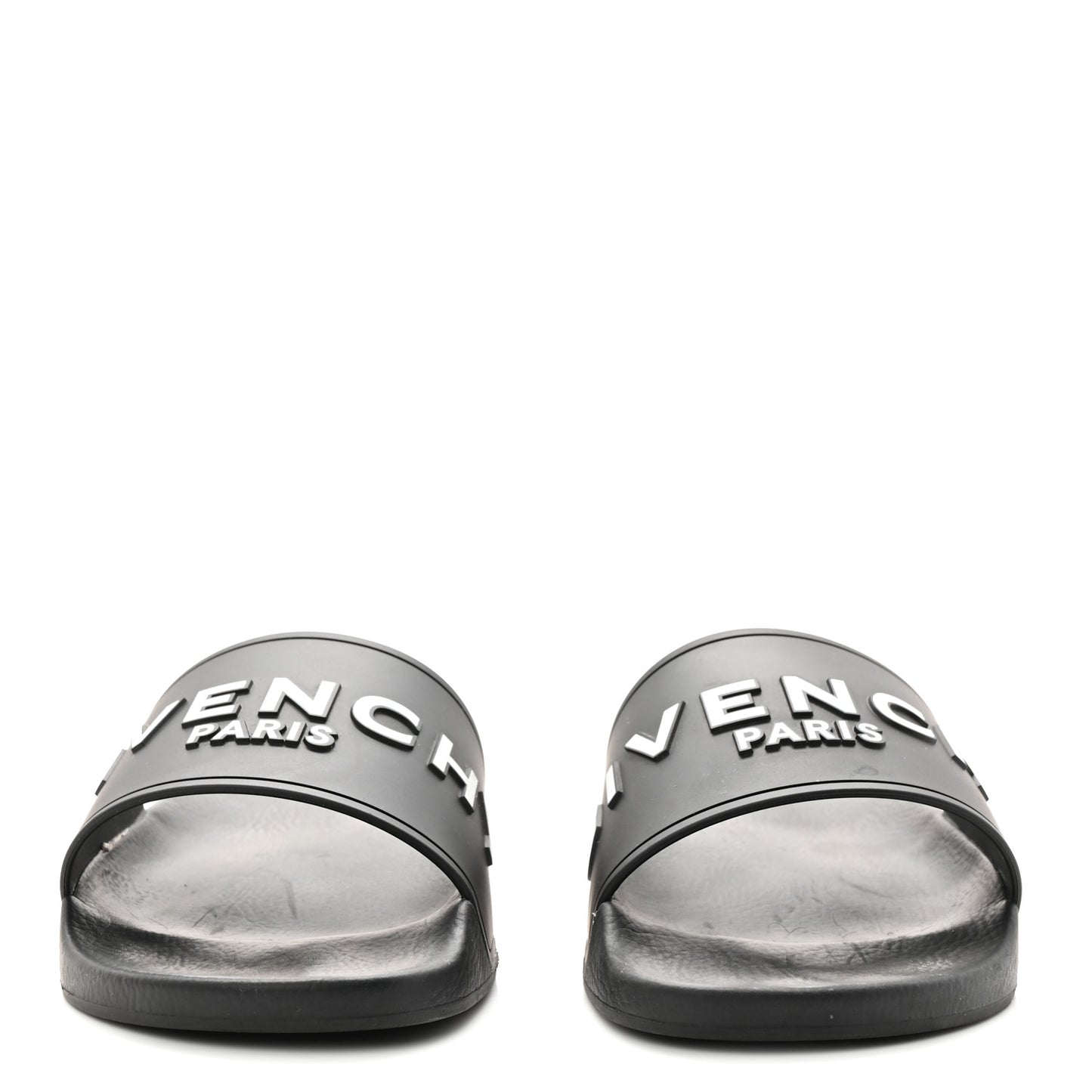 Rubber Logo Pool Slide Sandals 40 Black