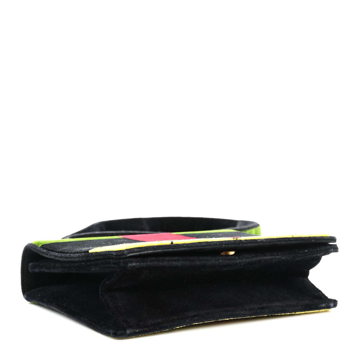 Prada Velluto Ricamo Cahier Shoulder Bag Black 4 of 9
