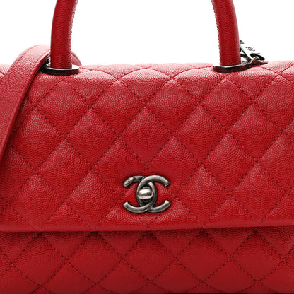 Chanel Caviar Quilted Mini Coco Handle Flap Dark Red 8 of 10