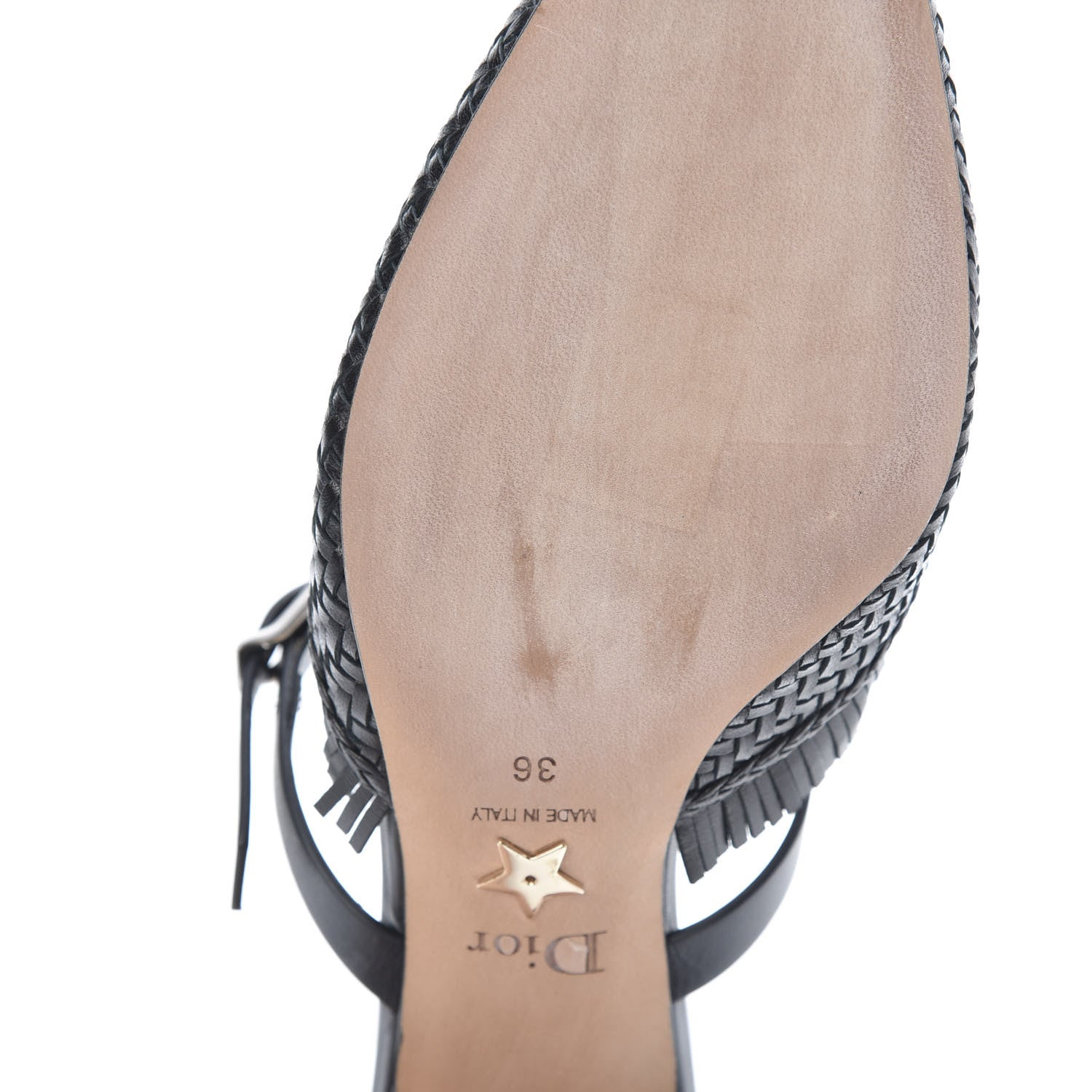 Christian Dior Lambskin Woven Teddy D Mule Sandals 36 Black 9 of 12