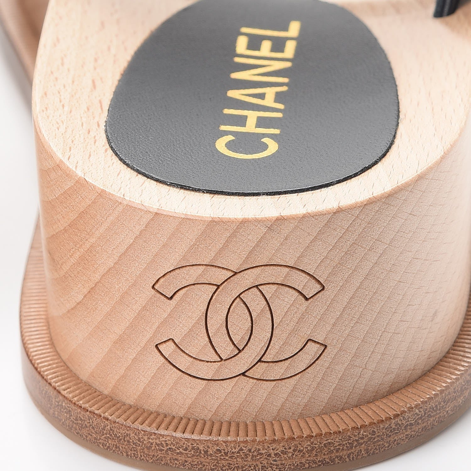 Chanel Calfskin Wood Buckle Mules 39 Black 11 of 13