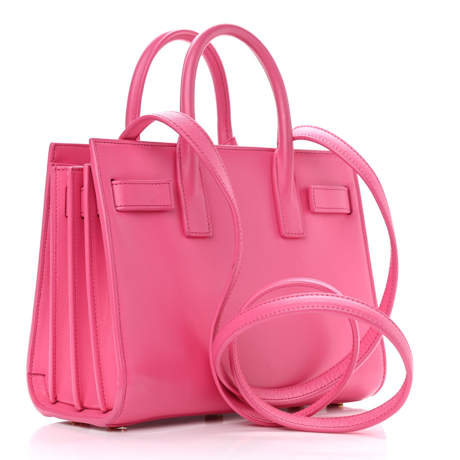 Saint Laurent Calfskin Nano Sac De Jour Lipstick Fuchsia 3 of 13