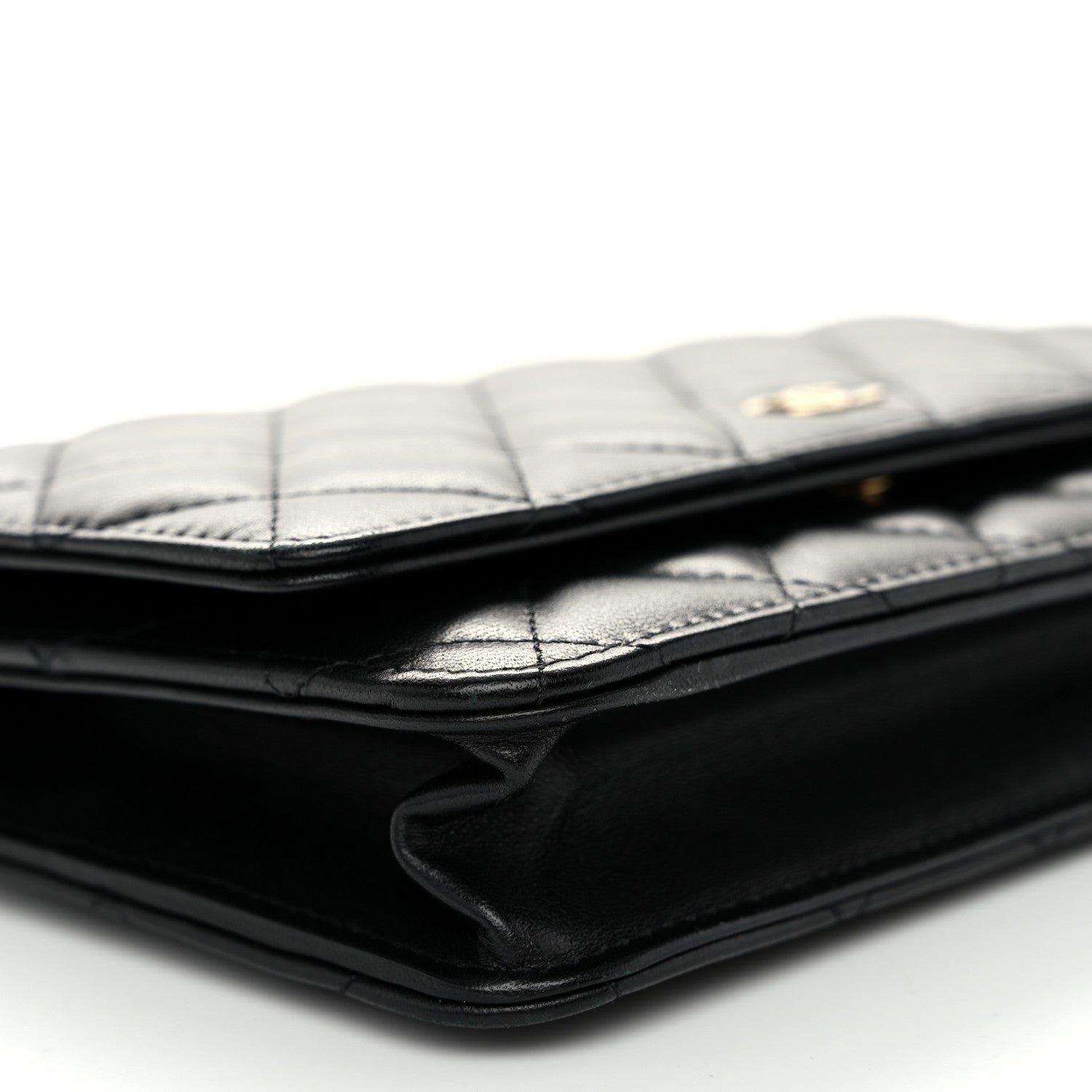 Chanel Lambskin Quilted Wallet On Chain WOC Black 10 of 12