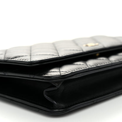 Chanel Lambskin Quilted Wallet On Chain WOC Black 10 of 12