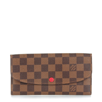 Louis Vuitton Damier Ebene Emilie Wallet Red 1 of 8
