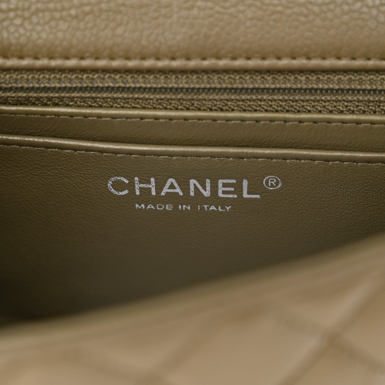 Chanel Caviar Quilted Mini Rectangular Flap Khaki 6 of 10