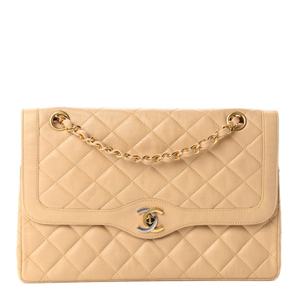 Chanel Lambskin Quilted Medium Double Flap Beige 1 of 11