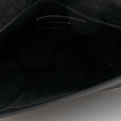 Saint Laurent Grain De Poudre Monogram Uptown Pouch Black 5 of 7