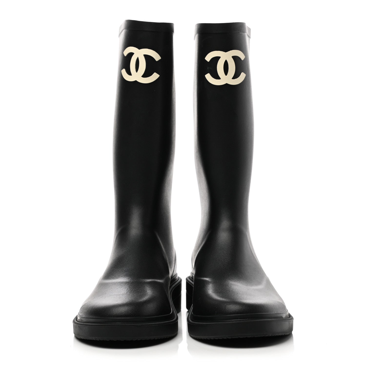 Chanel Caoutchouk CC High Boots 40 Black 2 of 9