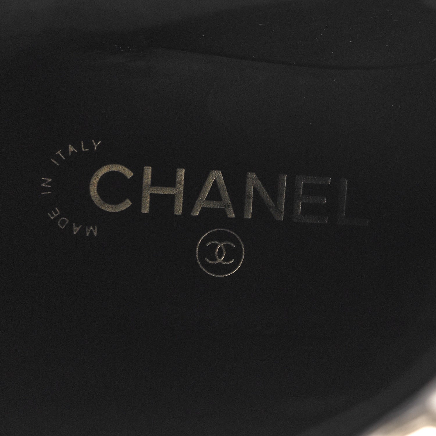 Chanel Shiny Goatskin Cap Toe Combat Boots 37.5 Black Dark Grey 8 of 8