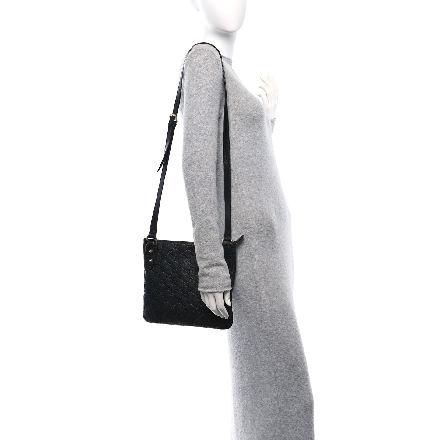 Guccissima Flat Messenger Bag Black