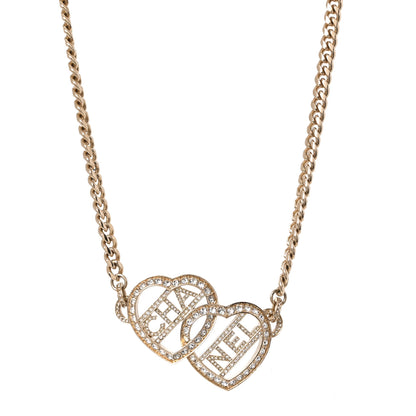 Chanel Crystal Logo Heart Choker Gold 1 of 5