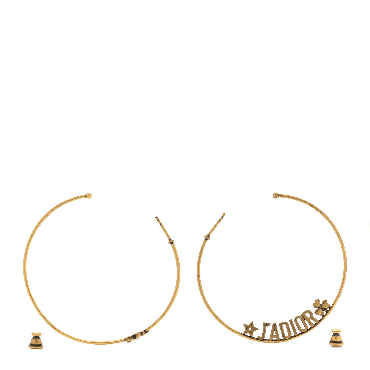 Christian Dior Metal J'Adior Hoop Earrings Aged Gold 3 of 4