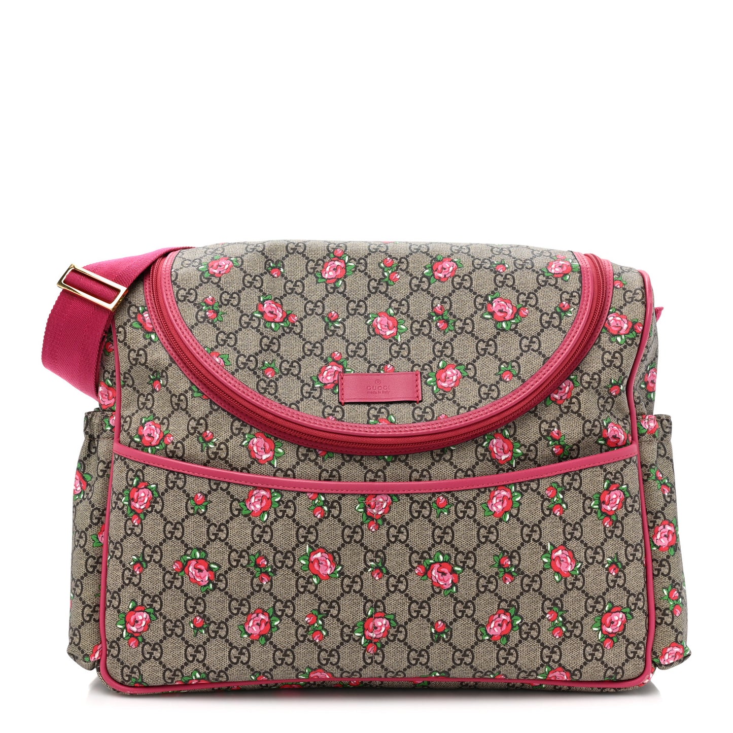 GG Supreme Monogram Rose Bud Diaper Bag Pink