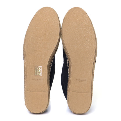Saint Laurent Canvas Nappa Elba Light Logo Embroidered Espadrilles 41 Black 4 of 5