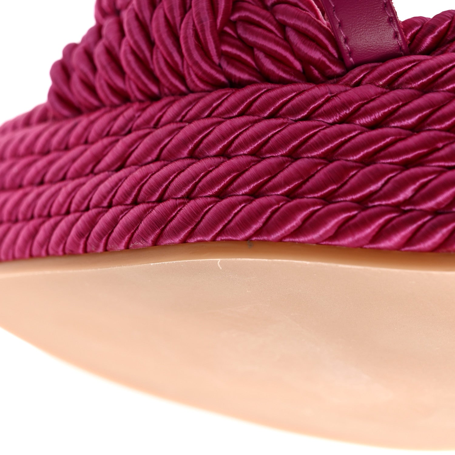 Valentino Garavani Calfskin Silk Rockstud Torchon Espadrille Wedge 25/95mm Slide Sandals 37 Rose Violet 10 of 16