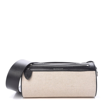 Burberry Canvas Smooth Calfskin Cylinder Bag Black 1 of 10