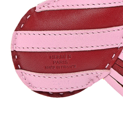 Hermes Milo Lambskin Geegee Savannah Bag Charm Rouge Grenat Mauve Sylvestre Lime 3 of 6
