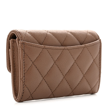 Chanel Caviar Quilted Flap Card Holder Wallet Brown 3 of 9
