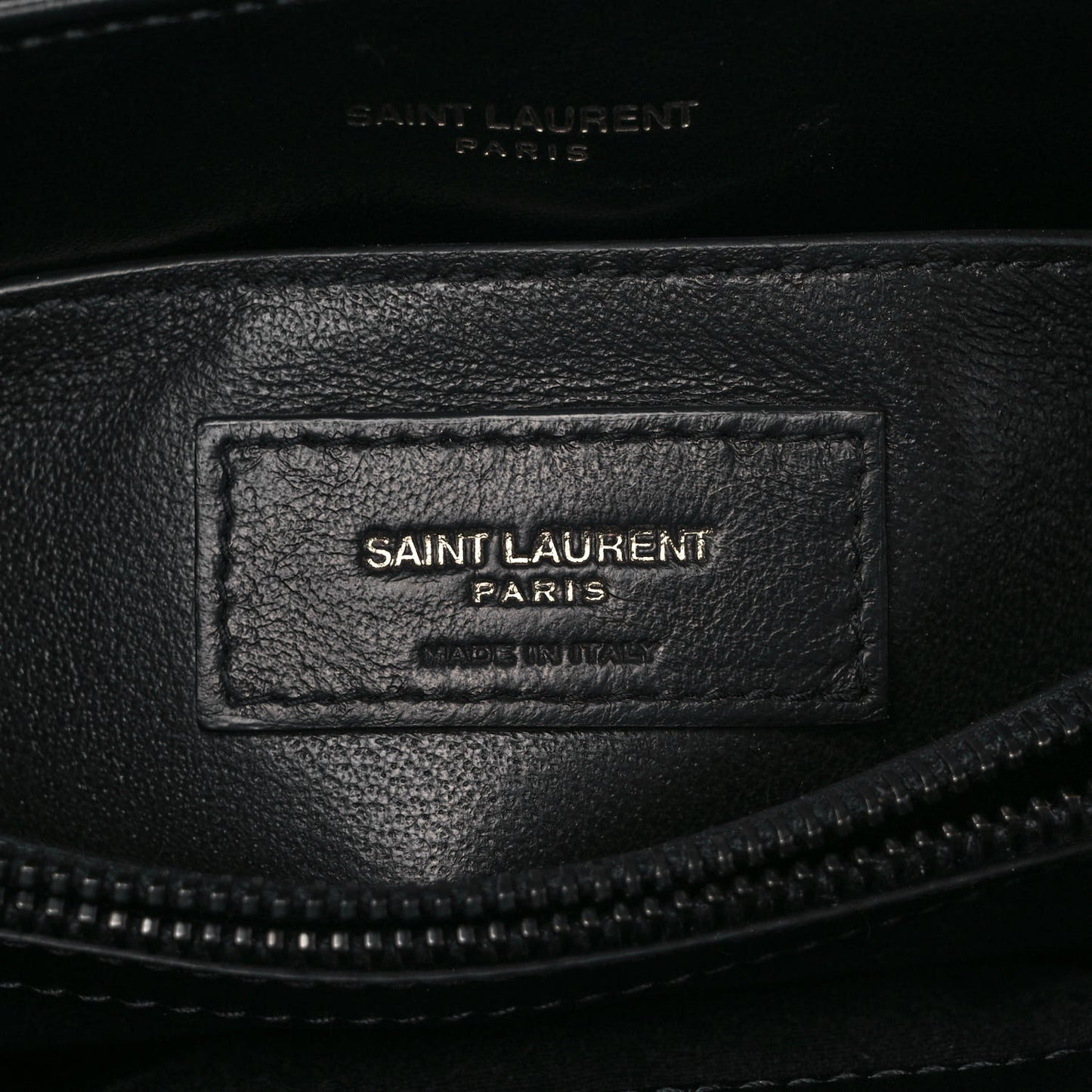 Calfskin Y Quilted Monogram Monochrome Small Loulou Chain Satchel Black
