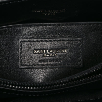 Saint Laurent Calfskin Y Quilted Monogram Monochrome Small Loulou Chain Satchel Black 6 of 9