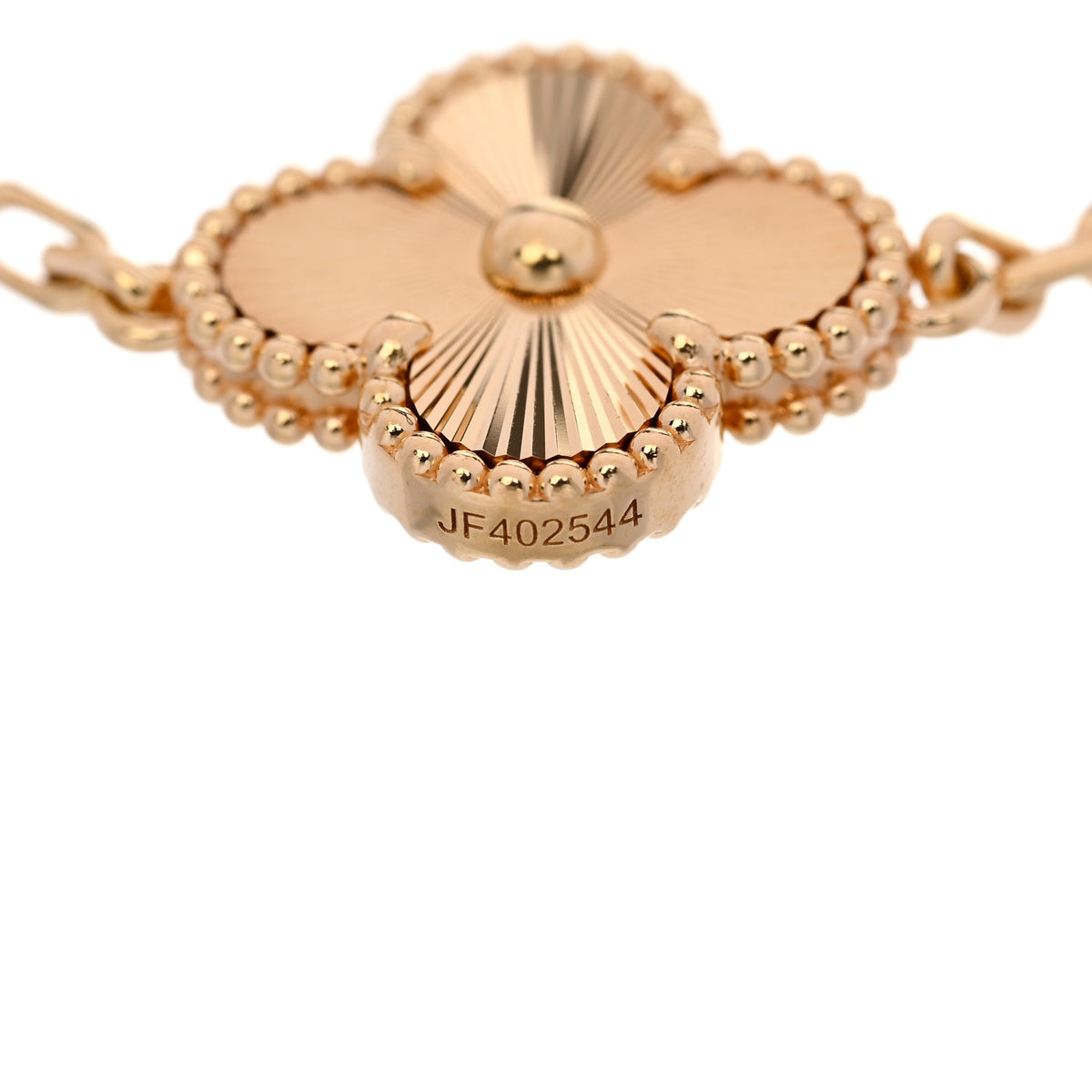 18K Yellow Gold 5 Motifs Guilloche Vintage Alhambra Bracelet