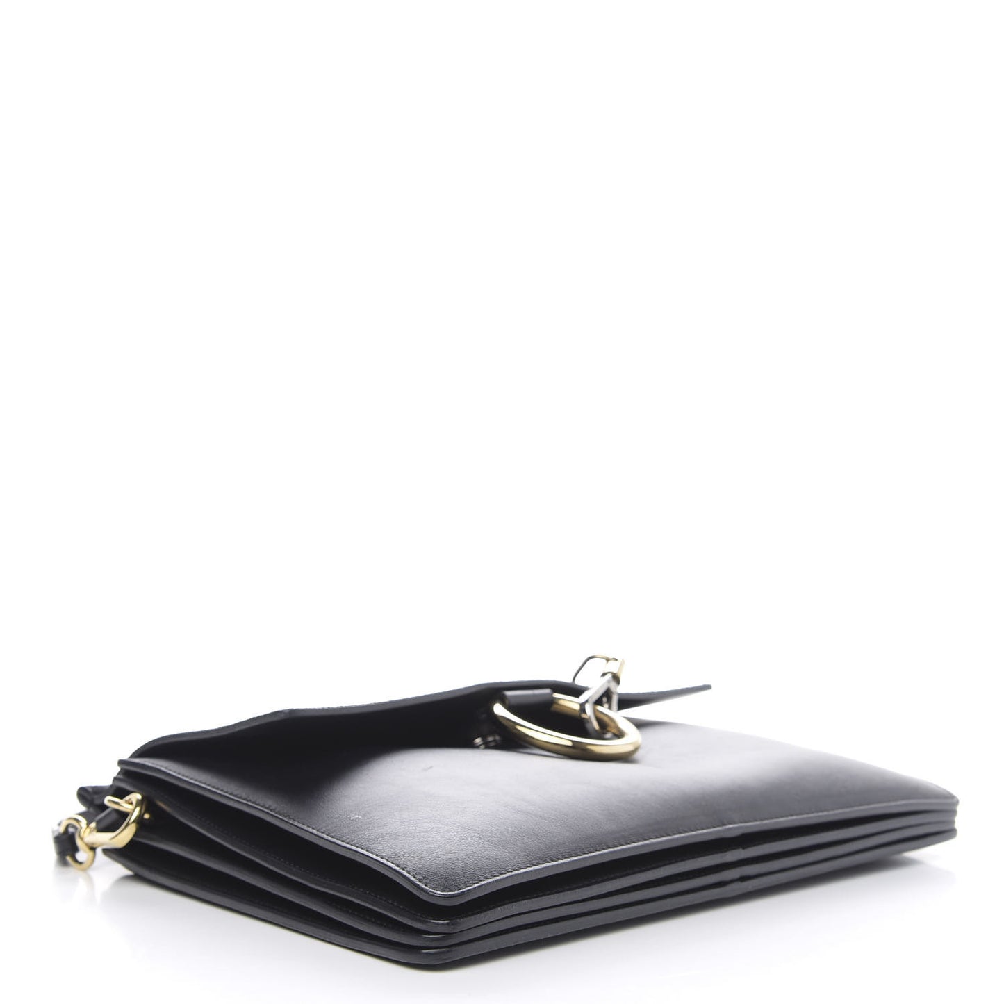 Suede Calfskin Medium Faye Shoulder Bag Black
