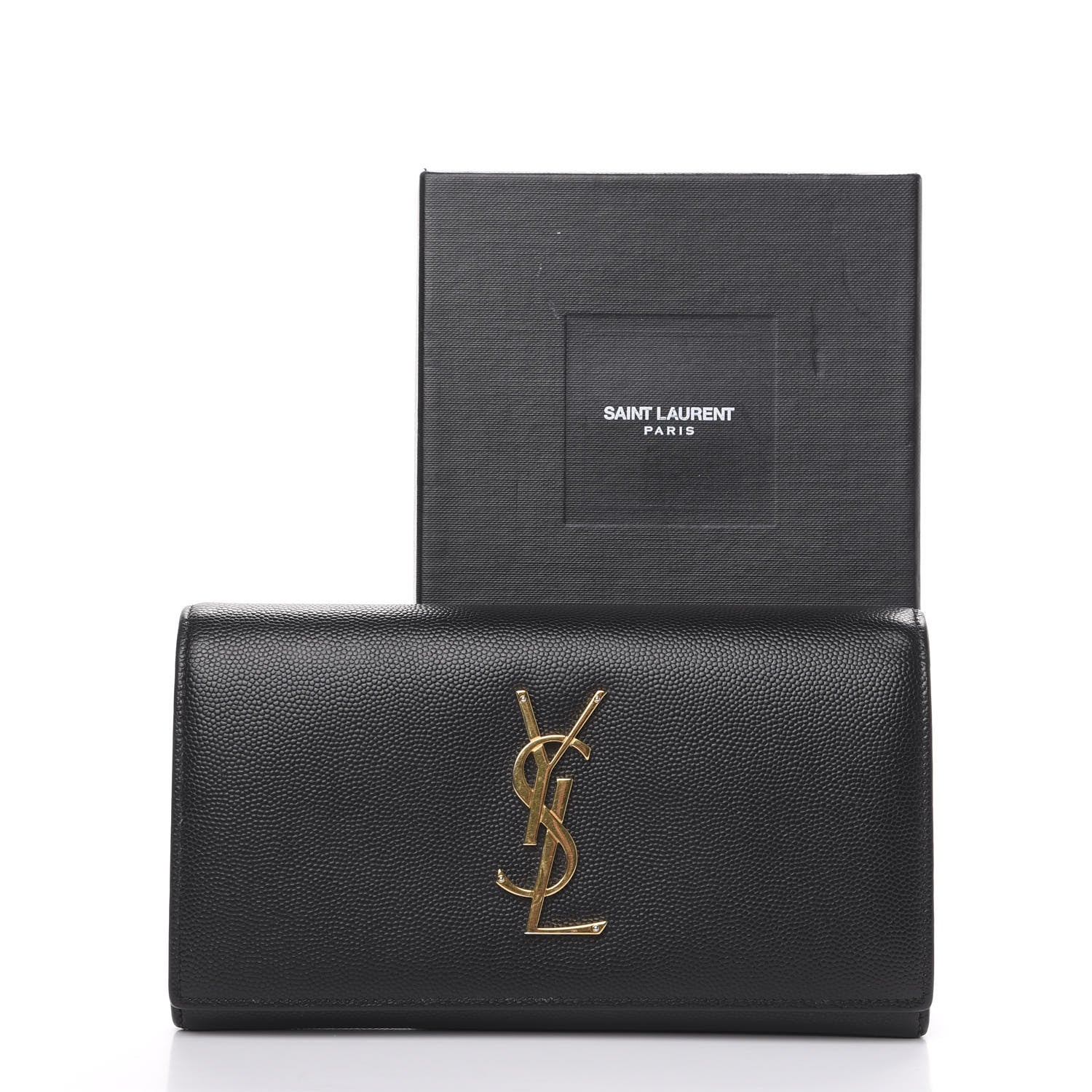 Saint Laurent Grain De Poudre Classic Monogram Cassandre Wallet Black 8 of 8