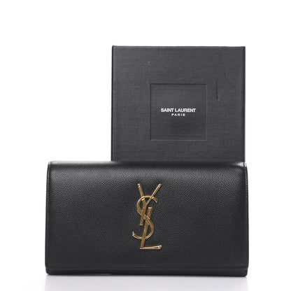 Saint Laurent Grain De Poudre Classic Monogram Cassandre Wallet Black 8 of 8