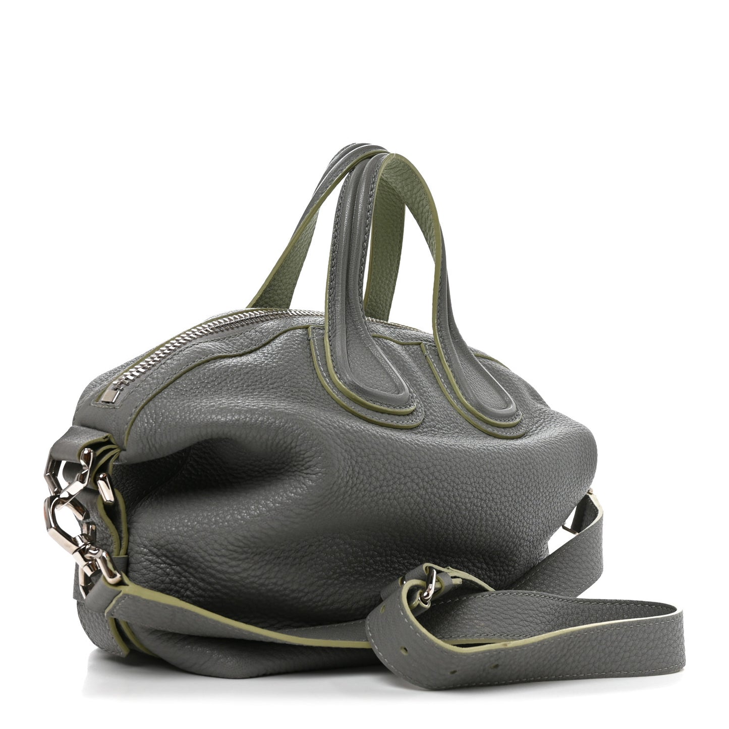 Pebbled Calfskin Small Nightingale Pearl Grey