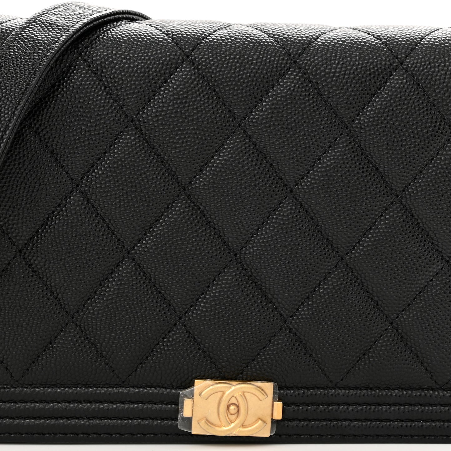 Caviar Quilted Boy Wallet On Chain WOC Black
