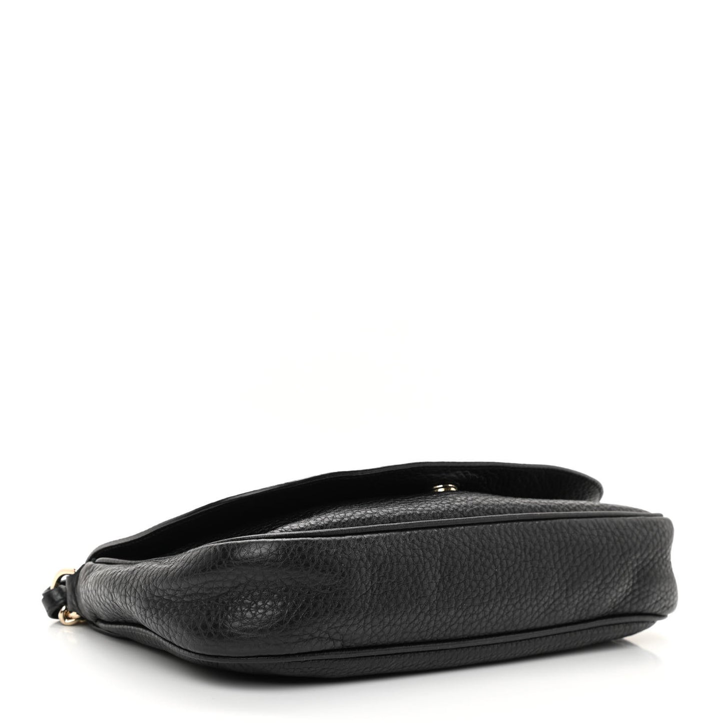 Pebbled Calfskin Medium Soho Flap Crossbody Black