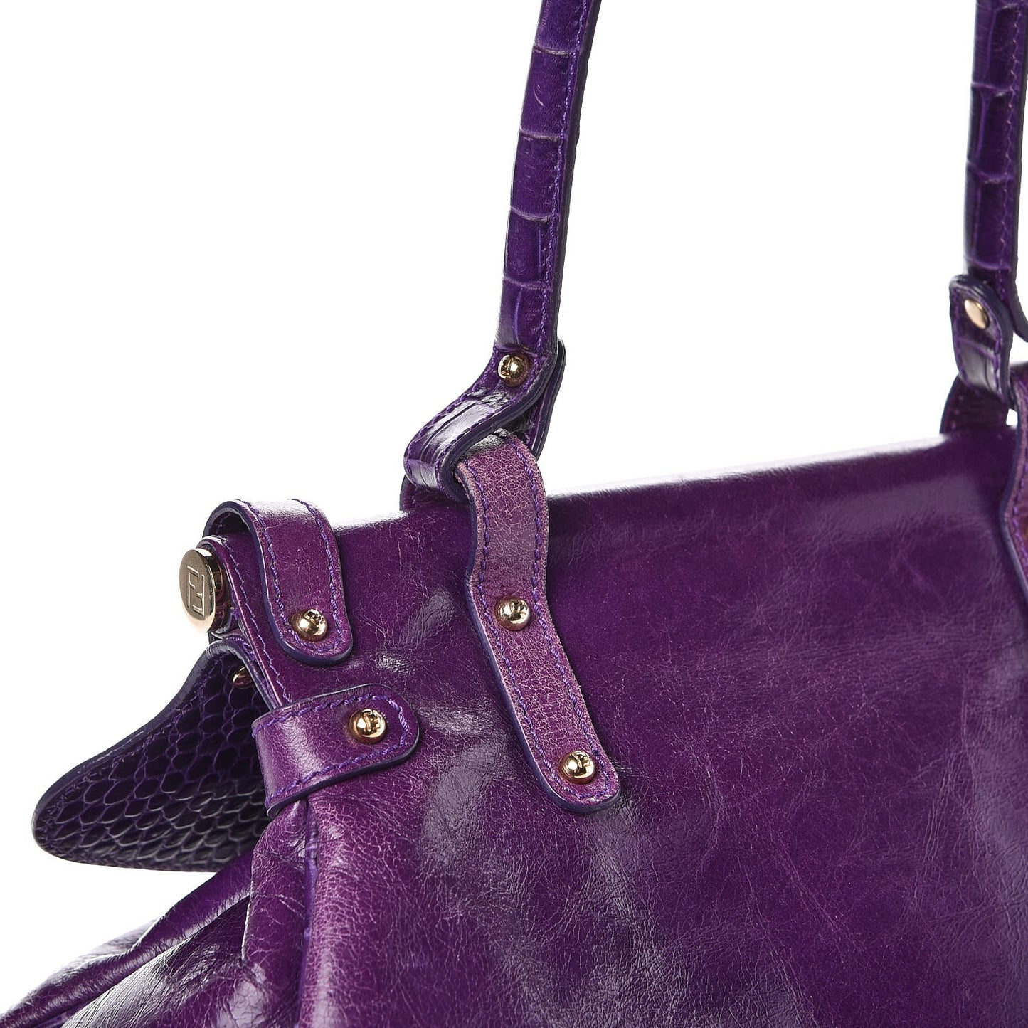 Lambskin Crocodile Embossed Medium Magic Bag Viola