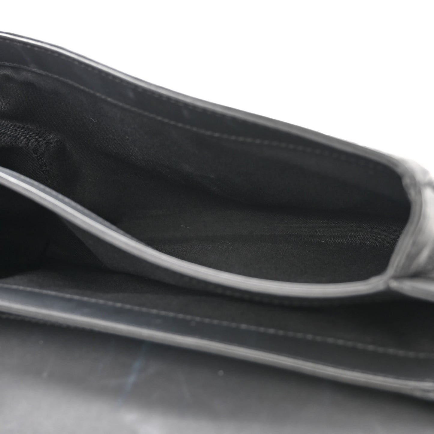Vitello Century Grace FF Embossed Top Handle Clutch Black