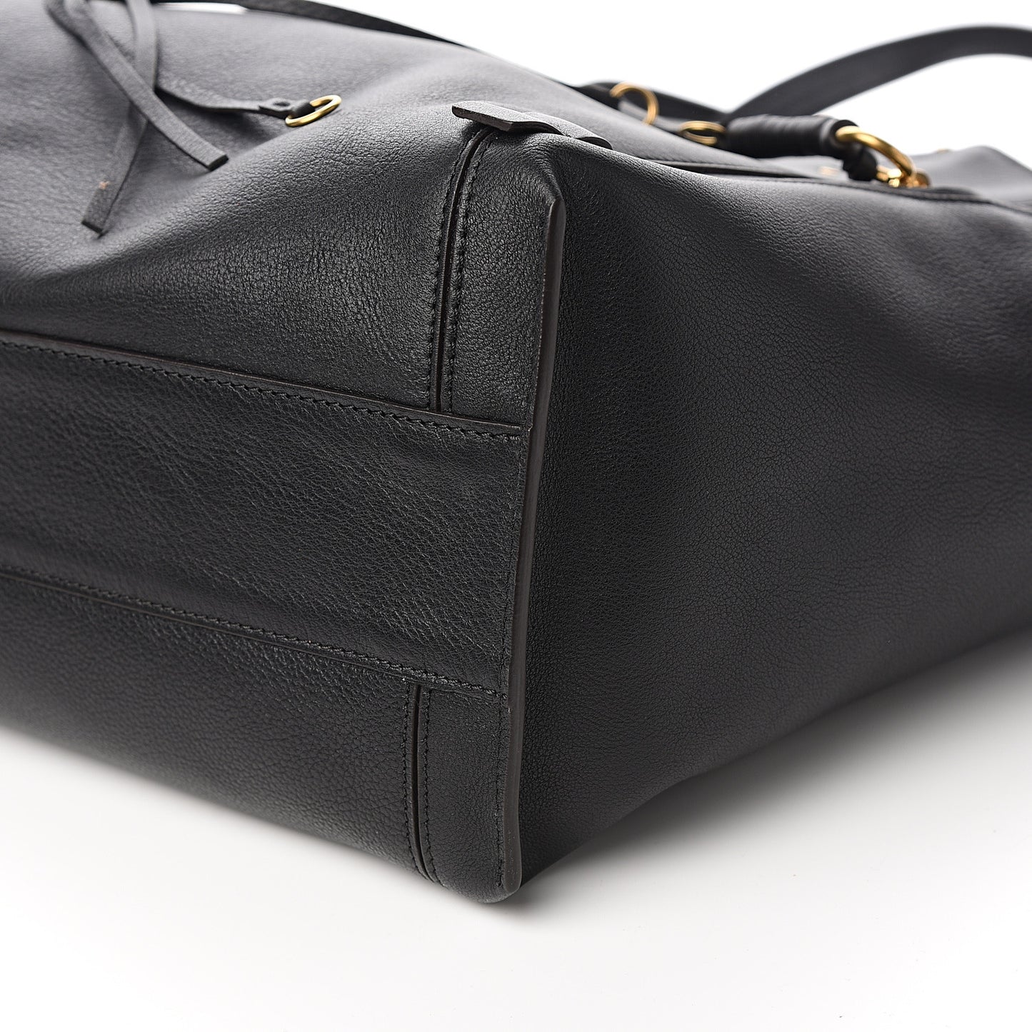 Smooth Calfskin Medium Milo Shopping Tote Black