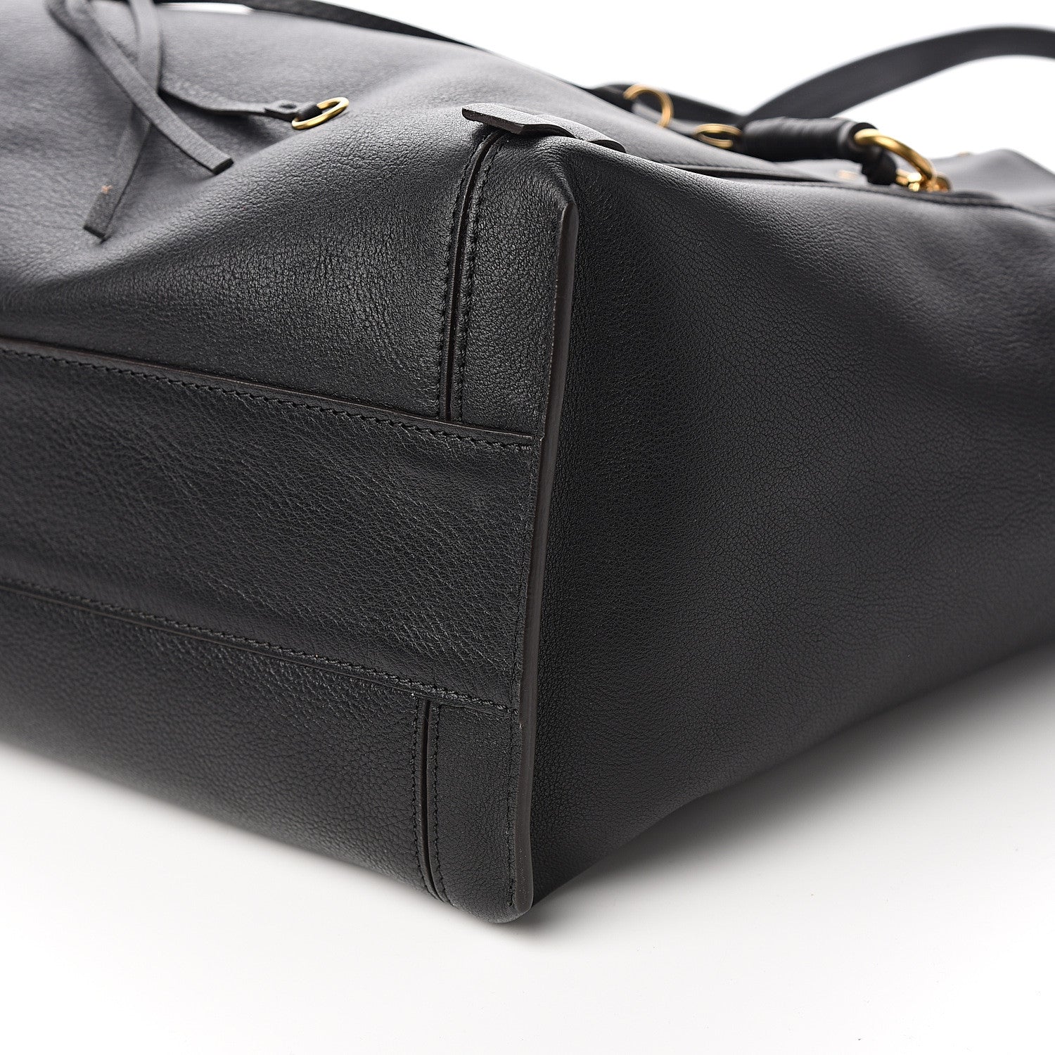 Chloe Smooth Calfskin Medium Milo Shopping Tote Black 7 of 8