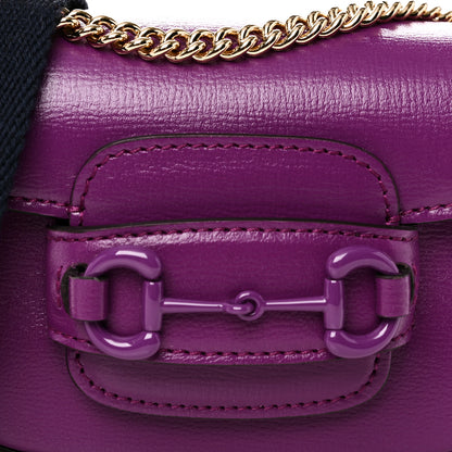 Gucci Azalea Calfskin Web Monochrome Horsebit 1955 Wallet On Strap Purple 8 of 10