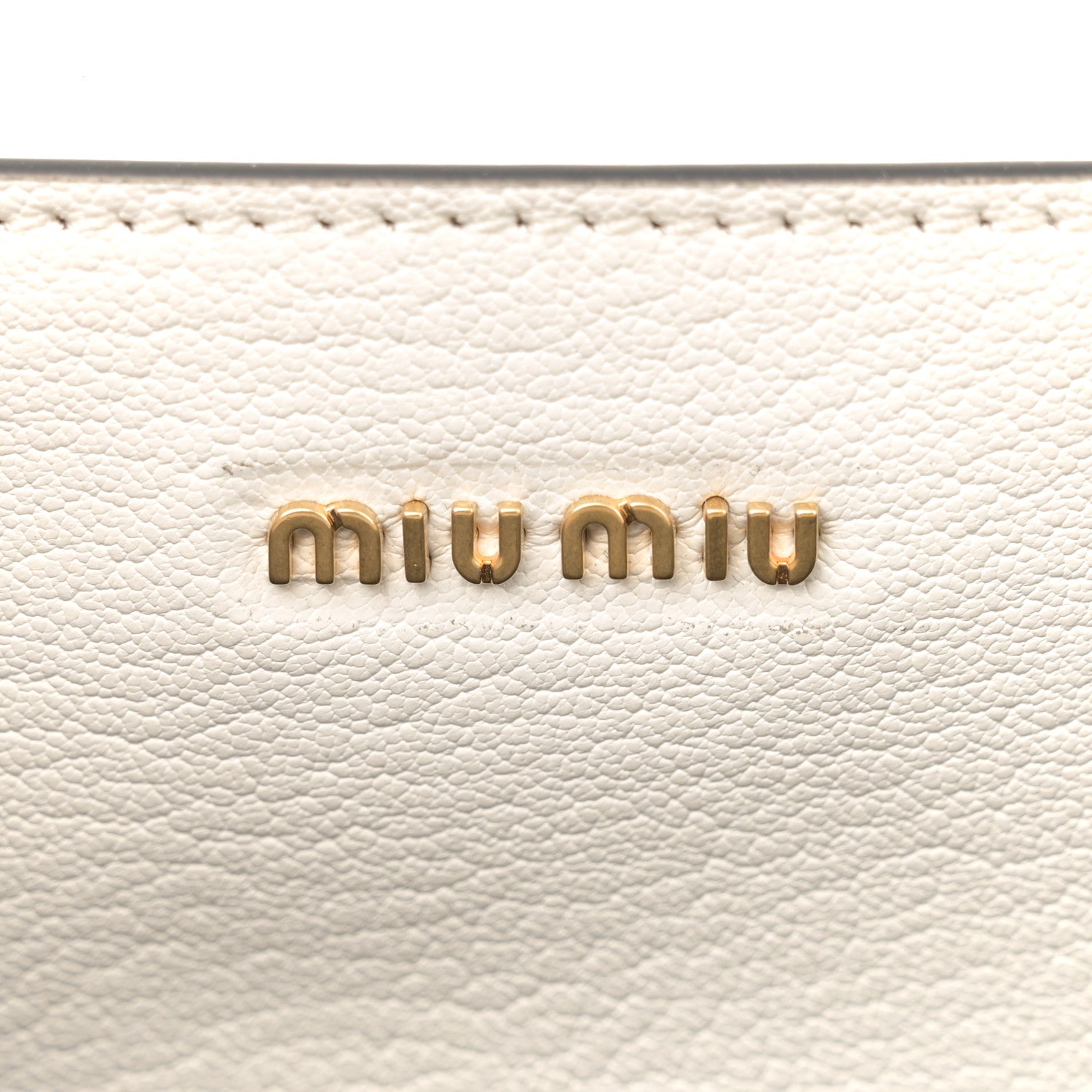 Miu Miu Goatskin Resin Madras Chain Shoulder Bag White 6 of 11