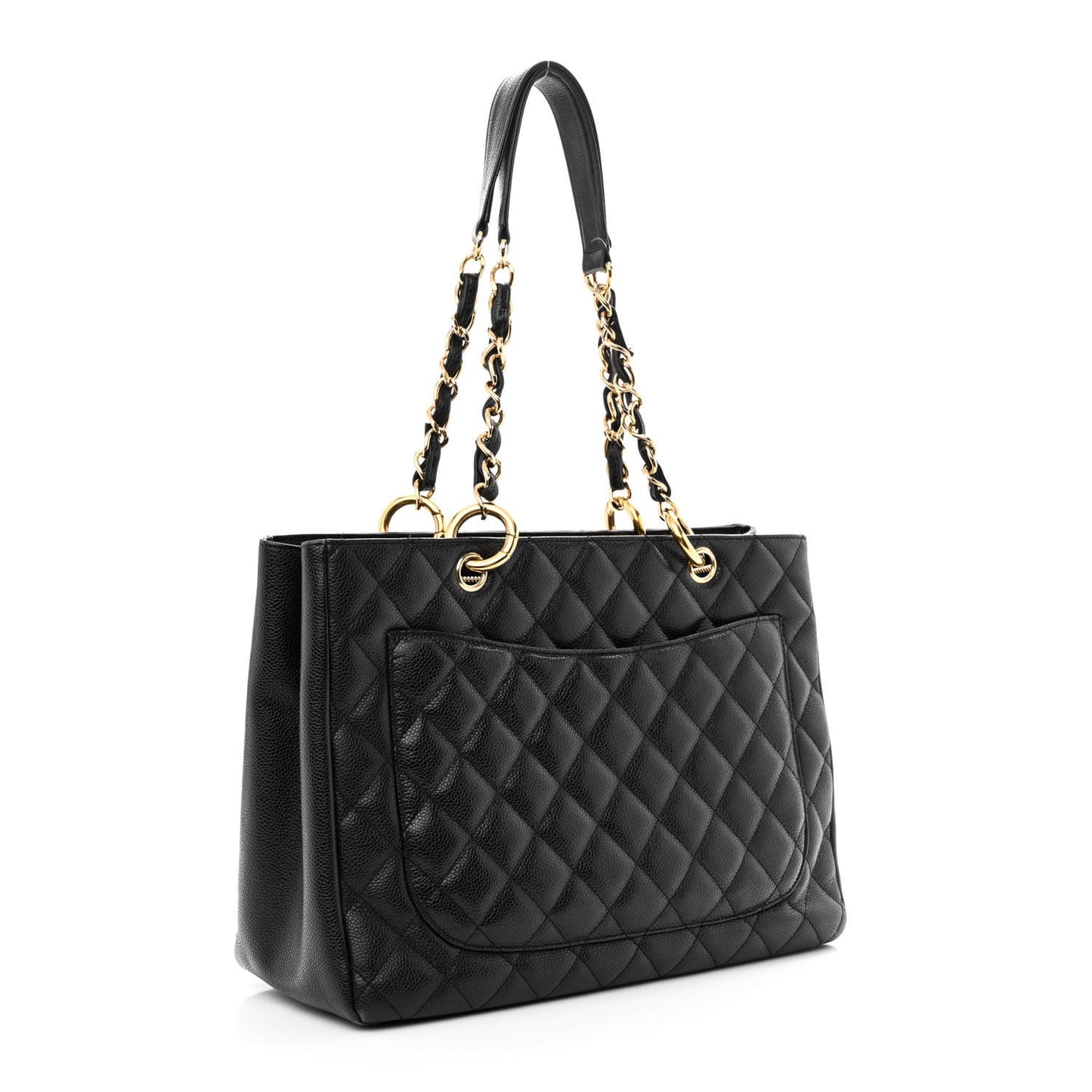 Caviar Quilted Grand Shopping Tote GST Black
