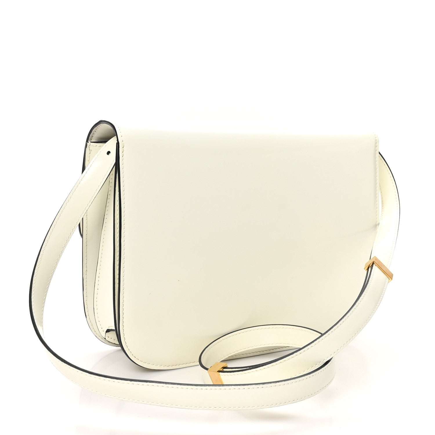 Celine Spazzolato Calfskin Medium Classic Box Bag White 1679589