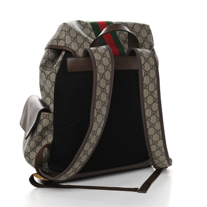 Gucci GG Supreme Monogram Medium Ophidia Double Buckle Backpack Brown 3 of 9