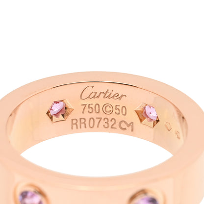 Cartier 18K Pink Gold 6 Pink Sapphire 5.5mm LOVE Ring 50 5.25 4 of 4