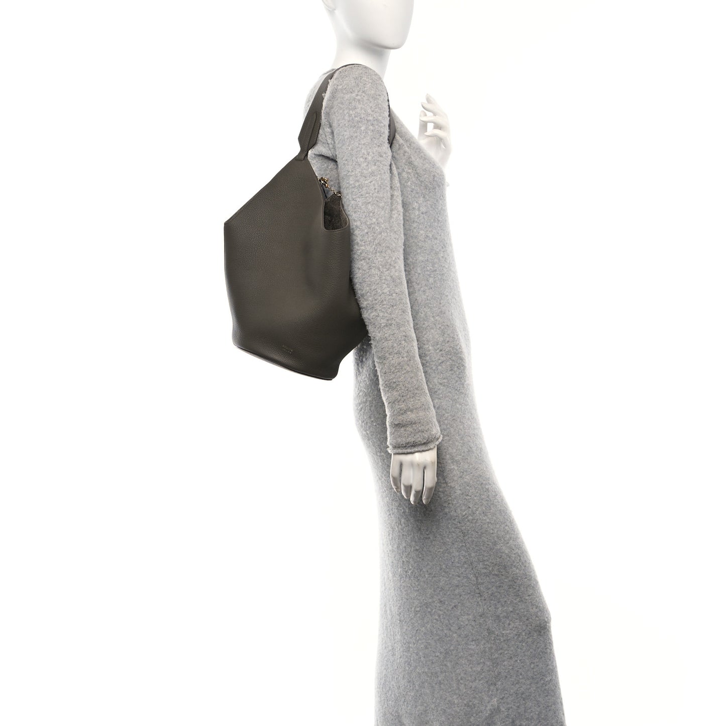 Pebbled Sport Calfskin Medium Lotus Tote Elephant