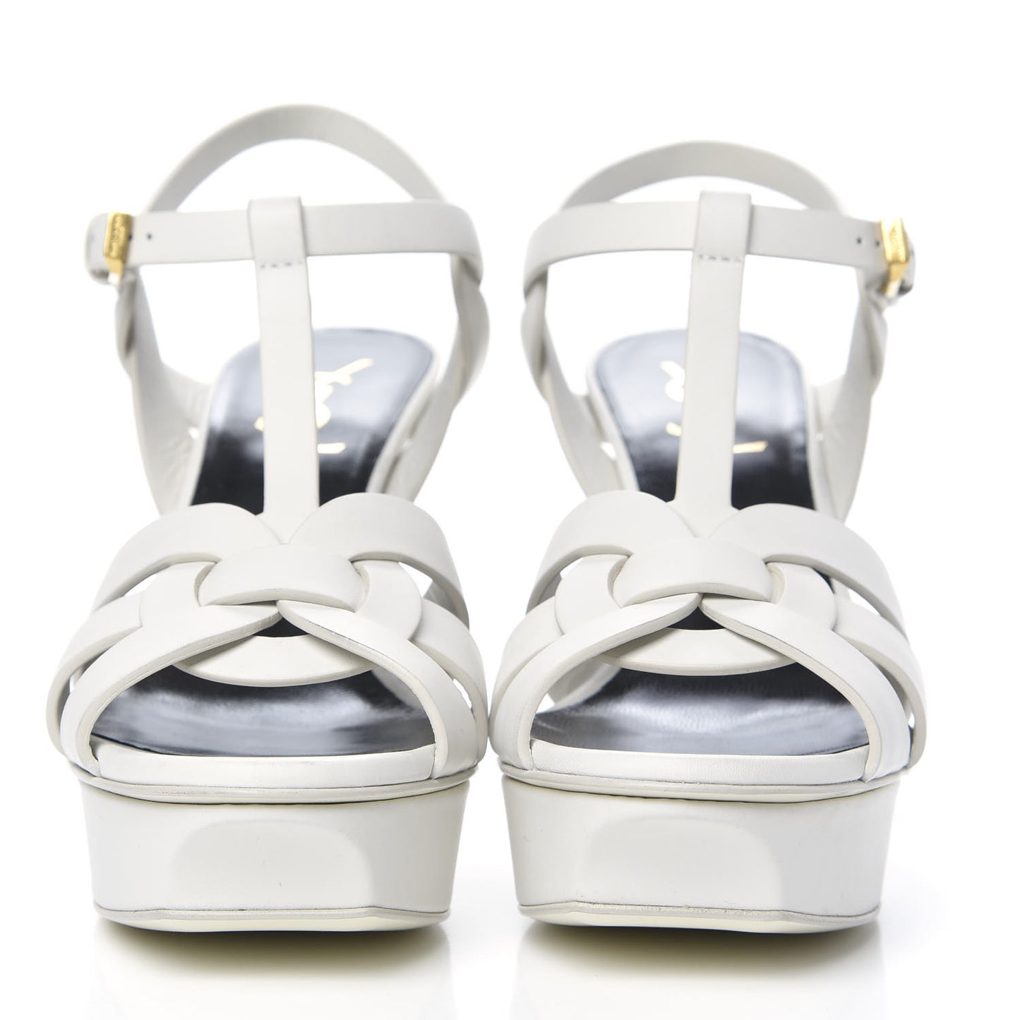 Calfskin Tribute 75 Platform Sandals 38 White